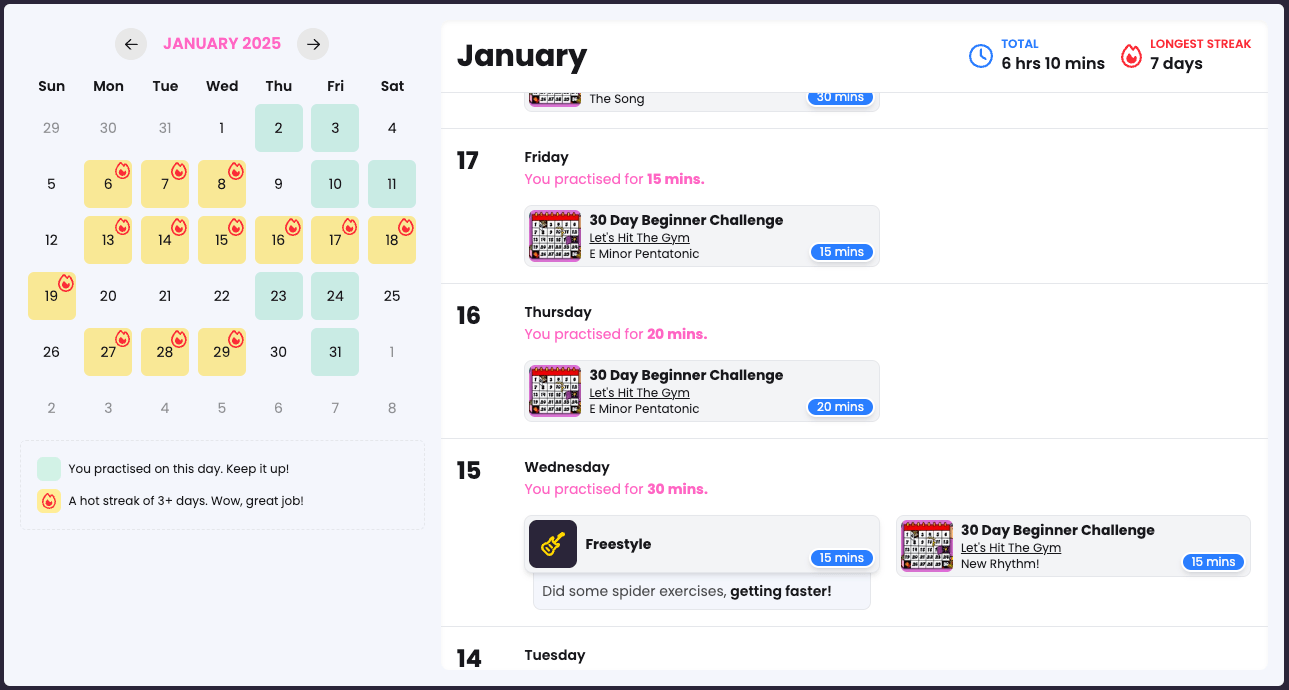 Course example journal